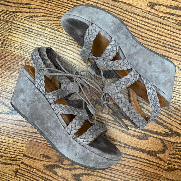 Trask 'Patrice' Braided Platform Wedge Sandals (8M) - Picture 3 of 5